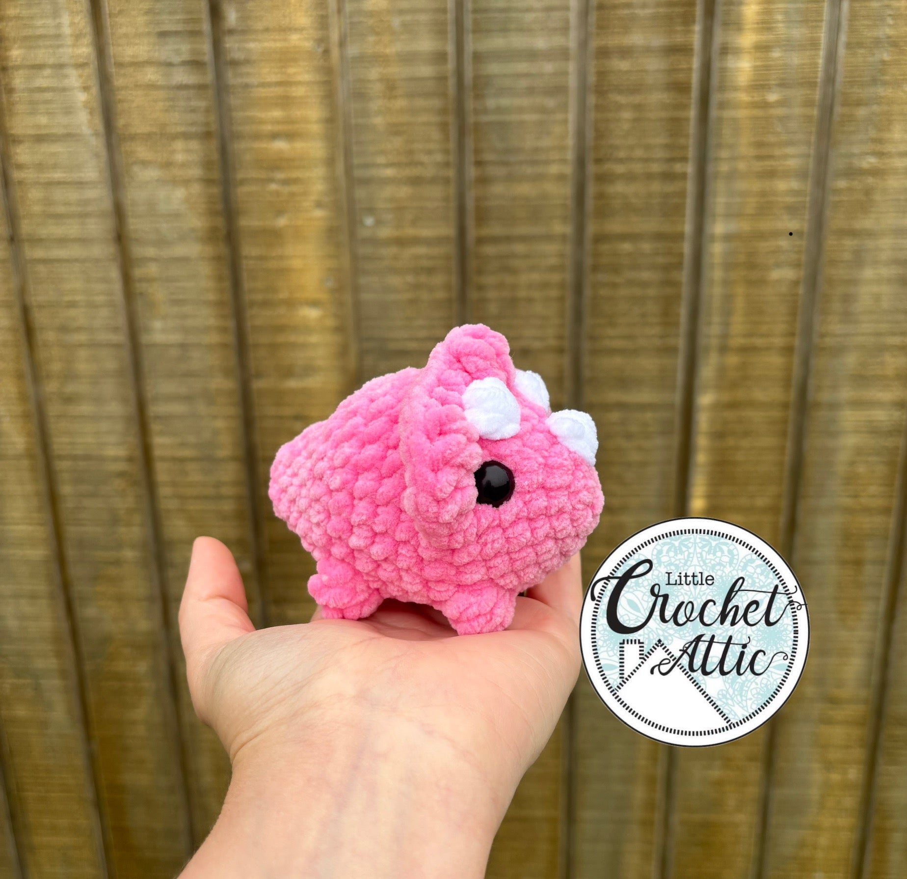 Small crochet triceratops